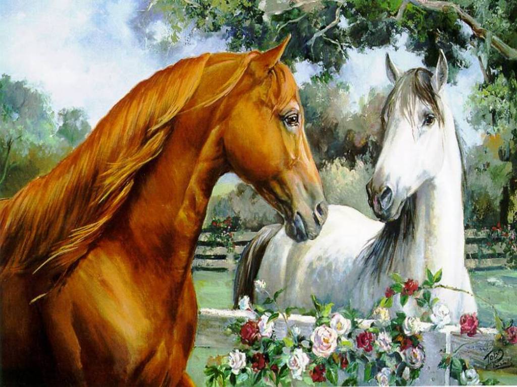 dipinto di cavalli