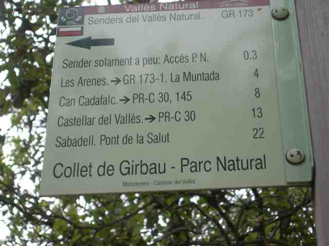 Collet de Girbau - ES-B- 641 mètres (Pancarte)