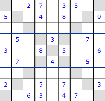 Sudoku X pas de l'ours - 2 090713022402621064059653