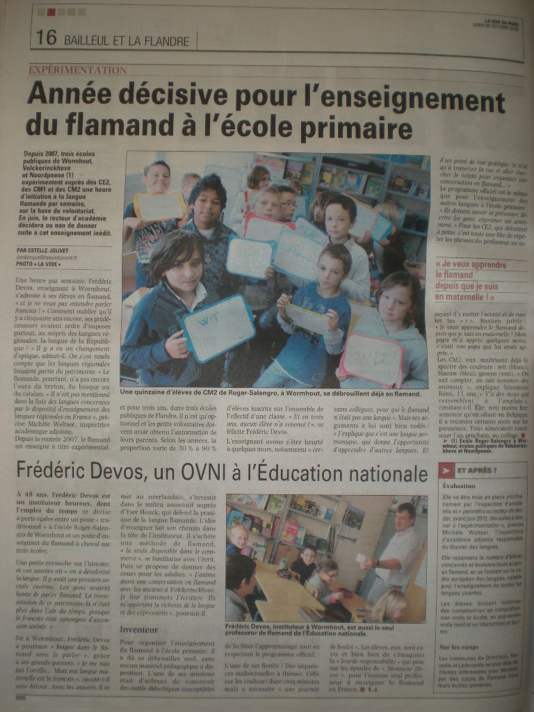 2010, het laatste jaar van het Frans-Vlaams op school? - Den Draed 091111072423440054837199