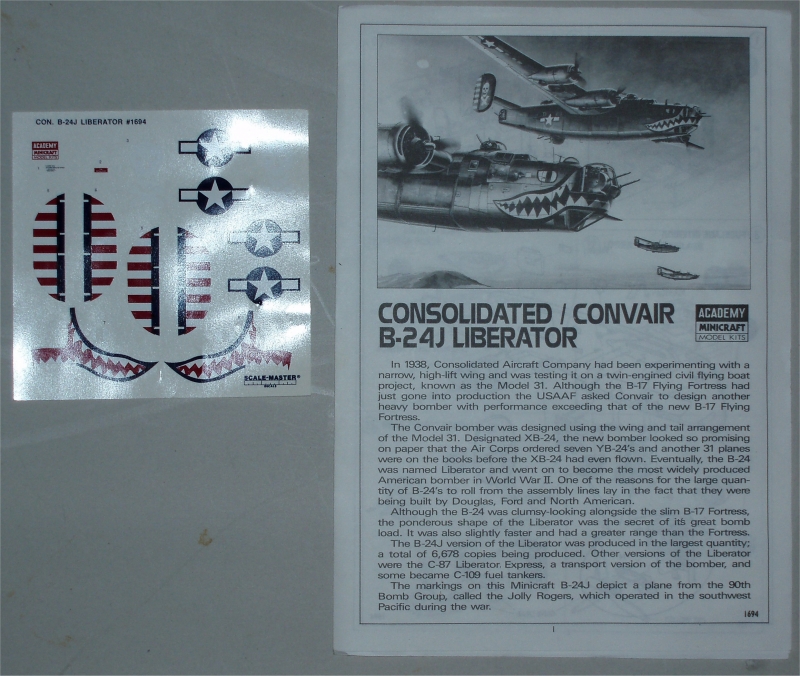 CONSOLIDATED B-24J LIBERATOR 1/72 ACADEMY/MINICRAFT 091119085602856634896665