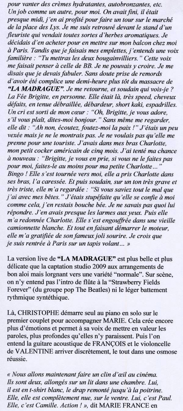 “MARIE FRANCE VISITE BARDOT” 26 au 30/12/2009 Trois Baudets à Paris 100107103105853865200811